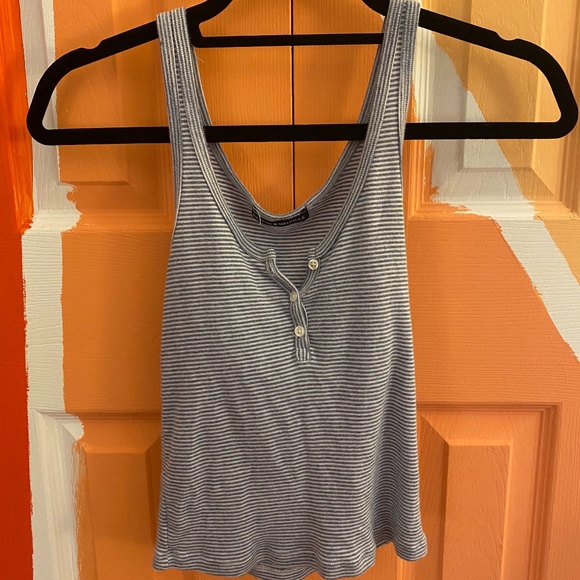 Brandy Melville Tops - Brandy Melville Blue and White Striped Tank